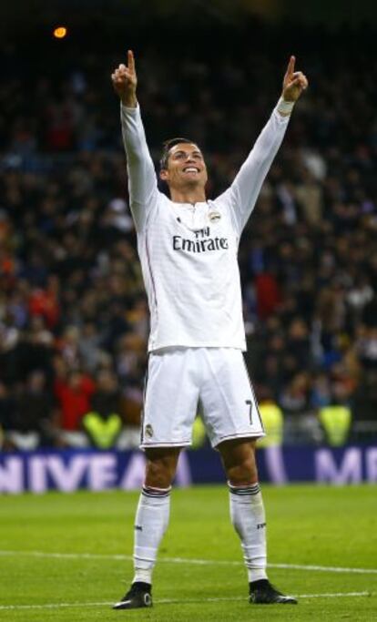 Cristiano celebra uno de sus goles al Celta, el pasado sábado