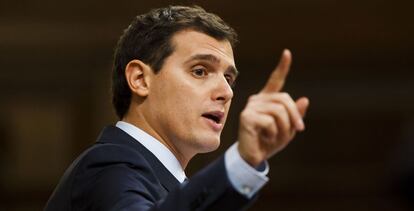 Albert Rivera durante el debate de investidura.