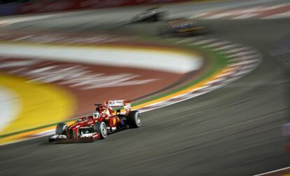 Alonso, durante el Gran Premio de Singapur. 