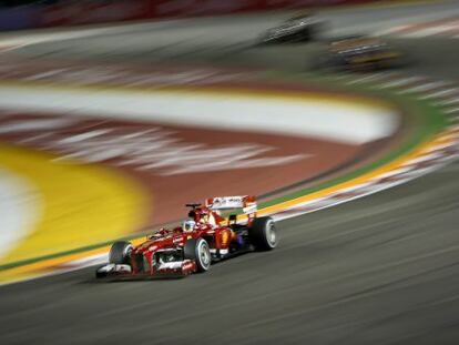 Alonso, durante el Gran Premio de Singapur. 