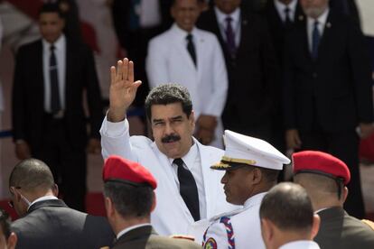 El presidente venezolano, Nicolás Maduro, a su llegada a República Dominicana.