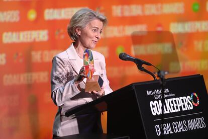 Ursula von der Leyen recoge en Nueva York su galardón Goalkeepers, que otorga anualmente la Fundación Bill y Melinda Gates.