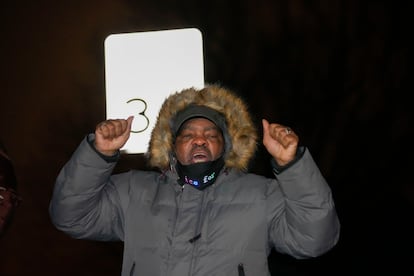 Rodney Wells, stepfather of Tyre Nichols, speaks at a prayer gathering at the site where Nichols was beaten by Memphis police officers, and later died from his injuries, in Memphis, Tenn., Monday, Jan. 30, 2023.