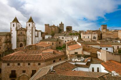 Vista del casco antiguo de Cáceres.