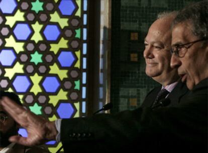 Miguel Ángel Moratinos y el secretario general de la Liga Árabe, Amro Musa.