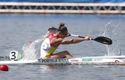Teresa Portela, en la laguna Rodrigo de Freitas de Río de Janeiro.