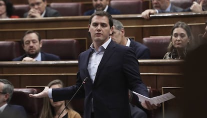  El líder de Ciudadanos, Albert Rivera, durante la sesión de control al Gobierno.