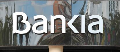 Logotipo de Bankia en una oficina