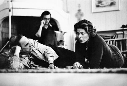 Ingmar Bergman e Ingrid Bergman, en un cara a cara sobre el concepto de su papel en la 'Sonata de otoño', en 1977.