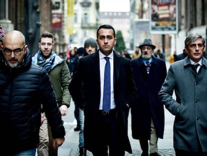 El l&iacute;der del Movimiento 5 Estrellas, Luigi di Maio, en Tur&iacute;n.