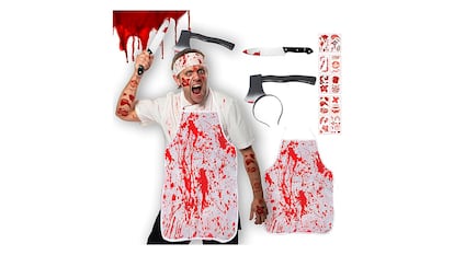 Disfraces deHalloween sobre fondo blanco.