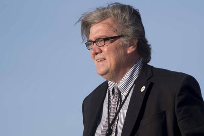 Steve Bannon, el pasado abril aún como estratega principal de Trump.