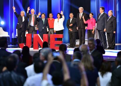 Los candidatos a las presidenciales de Perú.