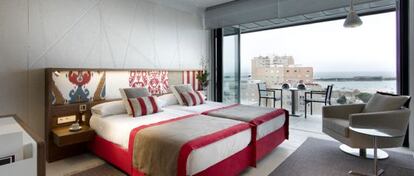 Habitación del Hotel Atlántico, en Cádiz.