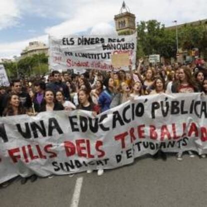 Manifestación de estudiantes en Barcelona