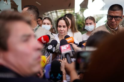 María Claudia Tarazona, esposa del precandidato presidencial Miguel Uribe, el pasado lunes, en Bogotá.