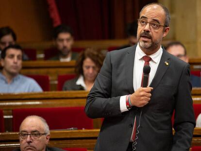 El consejero de Interior, Miquel Buch, este miércoles en el Parlament.