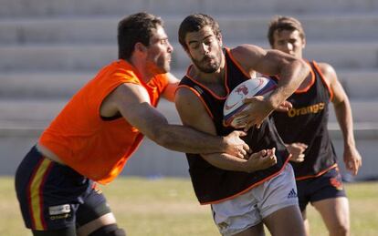 Un entrenamiento de España en el Campo Central de la Complutense.