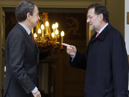 José Luis Rodríguez Zapatero y Mariano Rajoy en Moncloa.