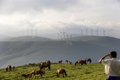 Parque eólico en la Sierra do Suído, que va a ser ampliado.