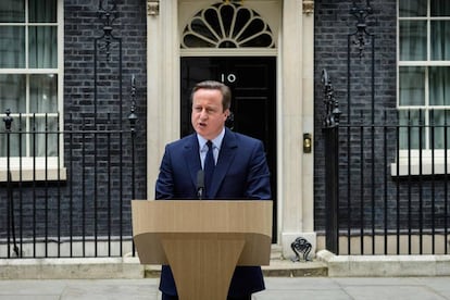 El primer ministro David Cameron este martes ante el 10 de Downing Street.