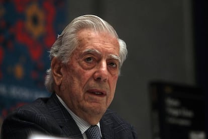 Mario Vargas Llosa, en la Feria Internacional del Libro de Guadalajara, en 2019.