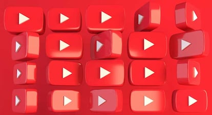 Varios logos de YouTube de color rojo
