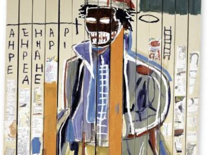 Detalle de la obra 'Anthony Clarke', 1985, de Basquiat, que forma parte de la monografía.