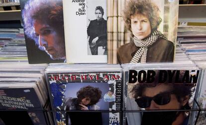 Discos de Bob Dylan en una tienda de Múnich.