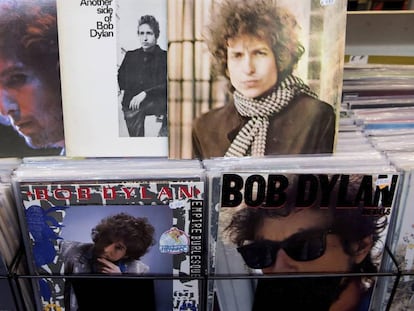Discos de Bob Dylan en una tienda de Múnich.