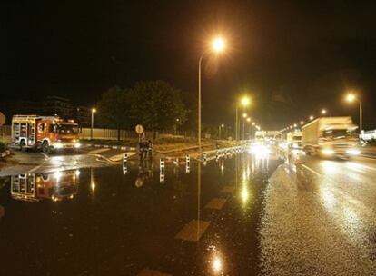 Una calle de Valdemoro, tras las inundaciones por las fuertes tormentas.