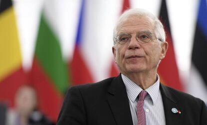 Josep Borrell en la sede de Estrasburgo del Parlamento Europeo, el pasado mes de enero.