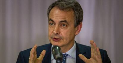 El expresidente Zapatero, durante su visita a Venezuela.
