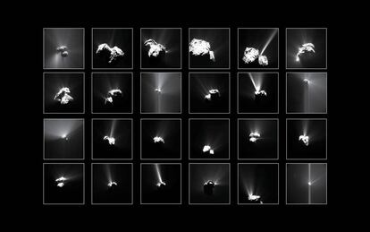 Recopilación de la Agencia Espacial Europea de imágenes tomadas por la sonda Rosetta.