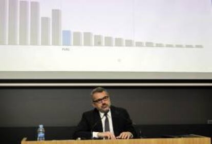 El presidente de Puig, Marc Puig, durante la rueda de prensa en la que ha valorado los resultados de 2013 de la empresa.