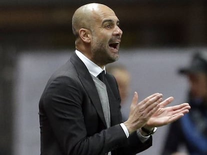 Pep Guardiola en un partido reciente.