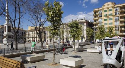 Aspecto de la Plaza de la Merced de Málaga