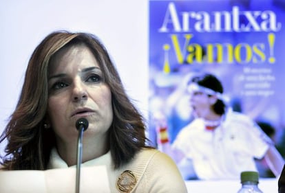 Former tennis champion Arantxa S&aacute;nchez Vicario during the presentation of her book in Barcelona on February 14.