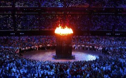 Un momento de la ceremonia de inauguraci&oacute;n de los Juegos Ol&iacute;mpicos de Londres 2012. 