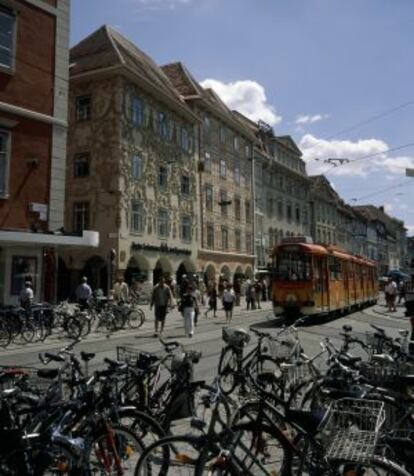 Una calle de la ciudad austriaca de Graz.