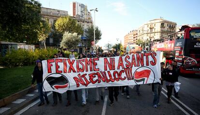 Manifestación alternativa del 12 de octubre de 2013, en Barcelona.