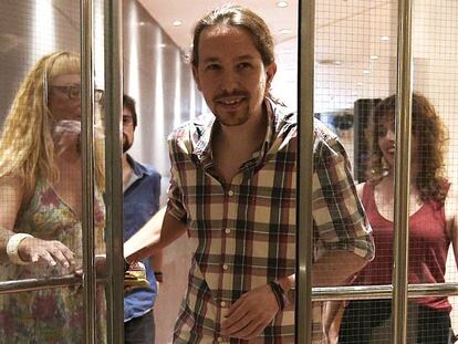 El l&iacute;der de Podemos, Pablo Iglesias, este lunes.