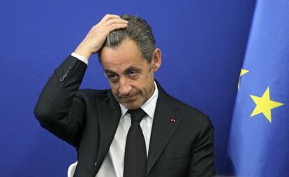 El expresidente francés Nicolas Sarkozy, hoy en una inauguración.