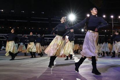 Actuación durante la ceremonia de clausura de los Juegos Olímpicos de Pyeongchang, el 25 de febrero de 2018.