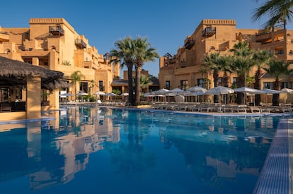 Piscina del Vila Galé Isla Canela (Huelva), que abrirá en abril y supondrá el estreno de la firma lusa en España.