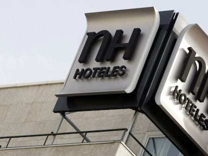 Logotipo de NH en uno de sus hoteles.