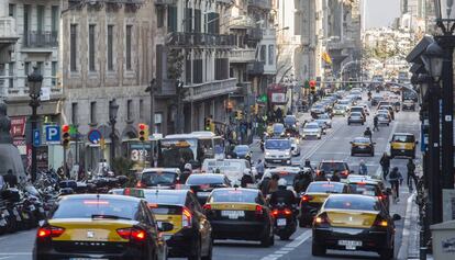 La Via Laietana de Barcelona.