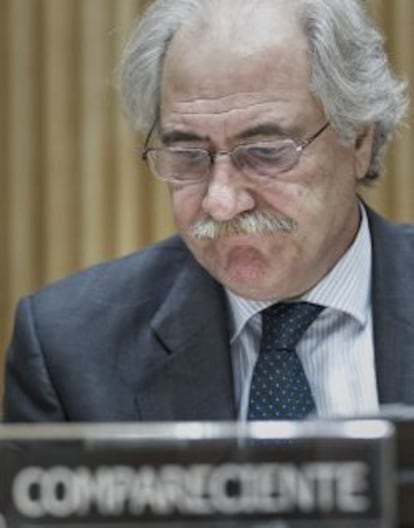 El expresidente de CCM Juan Pedro Hernández Moltó, durante una comparecencia en la Comisión de Economía del Congreso de los Diputados.