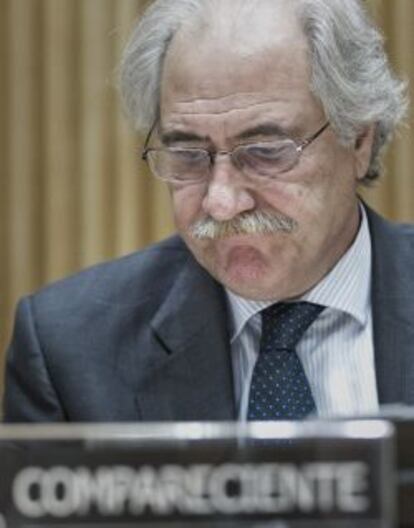 El expresidente de CCM Juan Pedro Hernández Moltó, durante una comparecencia en la Comisión de Economía del Congreso de los Diputados.