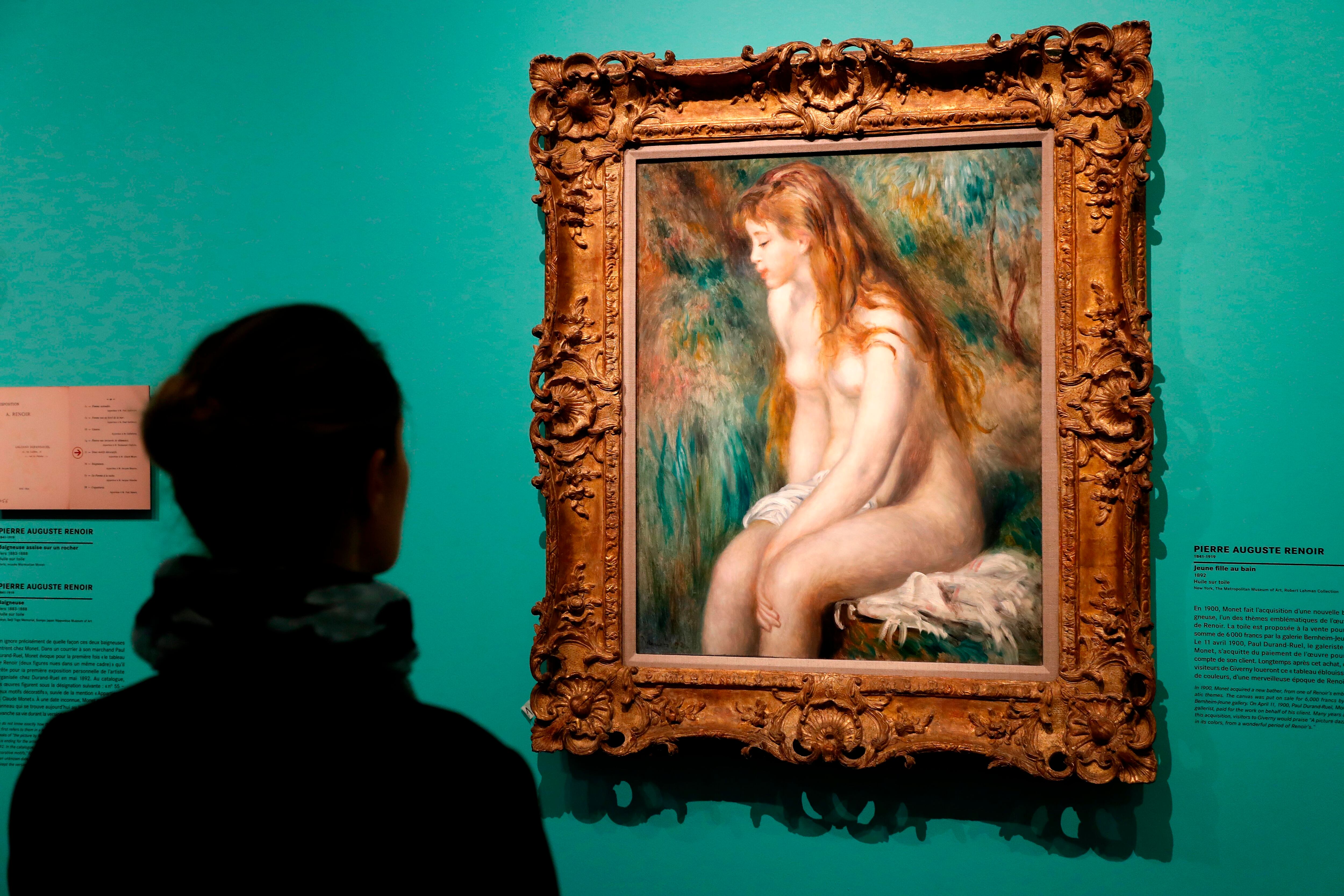 Un cuadro de Pierre-Auguste Renoir en la exposición 'Monet Collectionneur', de 2017, en Museo Marmottan Monet, en París.